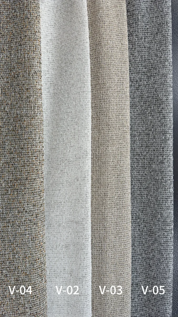 Modern Geniş Dokuma Naturel File Tül Perde