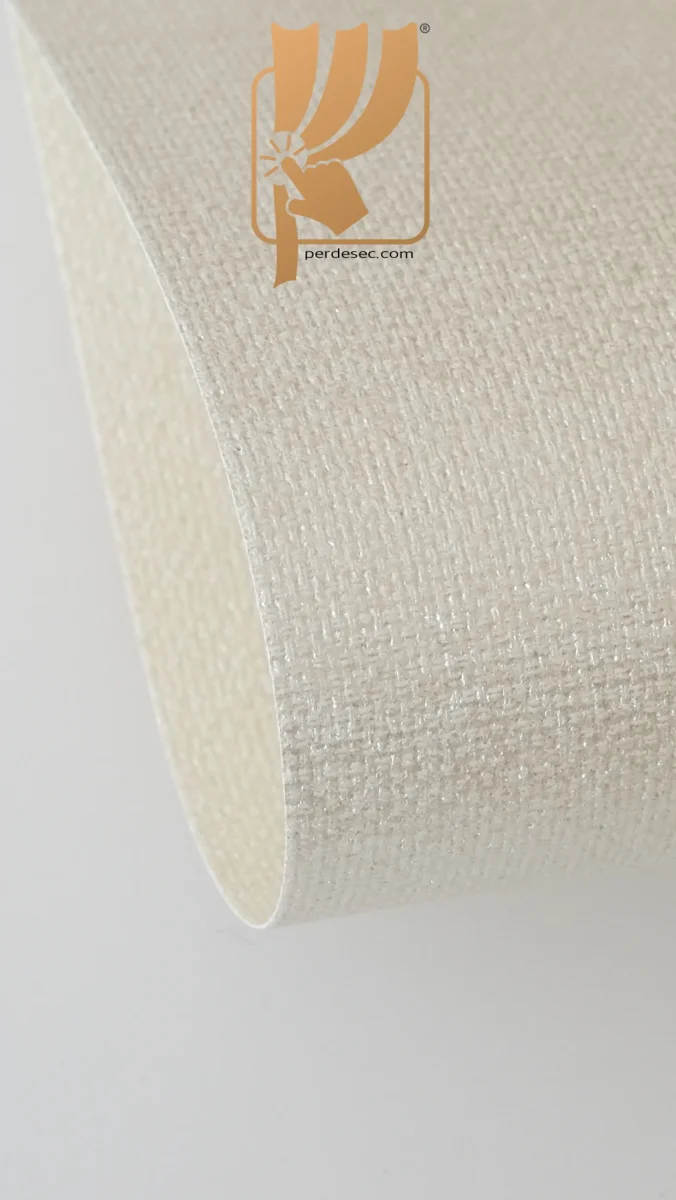 Krem Dikey Sedef Panama Kumaş Stor Perde &ndash;Yarı Geçirgen Işık Kontrollü Özel Ölçü 