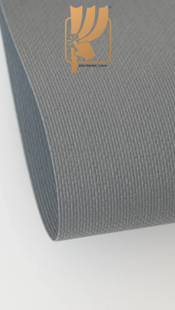 Koyu Gri Dikey Panama Kumaş Stor Perde &ndash;Yarı Geçirgen Işık Kontrollü Özel Ölçü