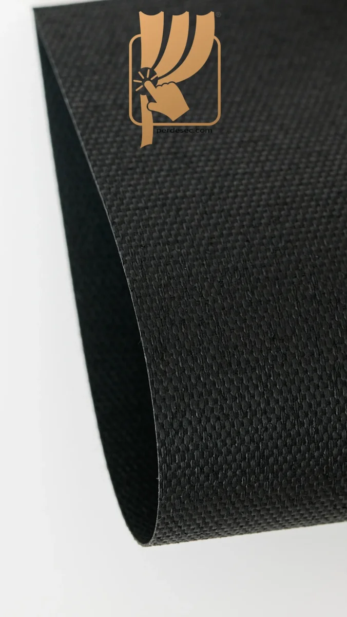 Siyah Dikey Panama Kumaş Stor Perde &ndash;Yarı Geçirgen Işık Kontrollü Özel Ölçü