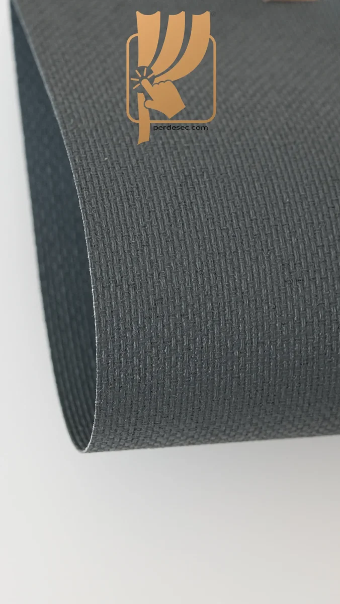 Antrasit Dikey Panama Kumaş Stor Perde &ndash;Yarı Geçirgen Işık Kontrollü Özel Ölçü