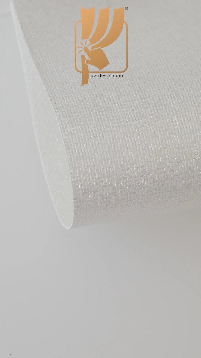 Ekru Dikey Sedef Panama Kumaş Stor Perde &ndash;Yarı Geçirgen Işık Kontrollü Özel Ölçü