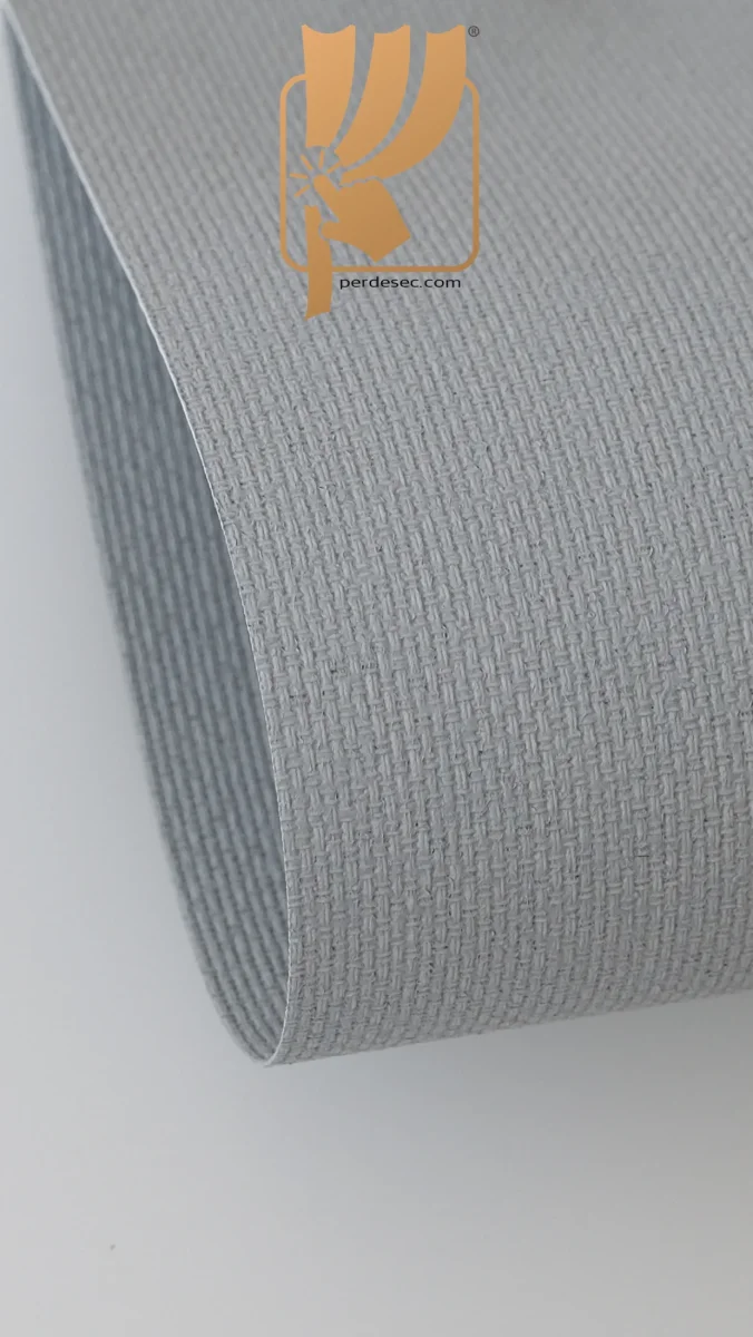 Gri Dikey Panama Kumaş Stor Perde &ndash;Yarı Geçirgen Işık Kontrollü Özel Ölçü