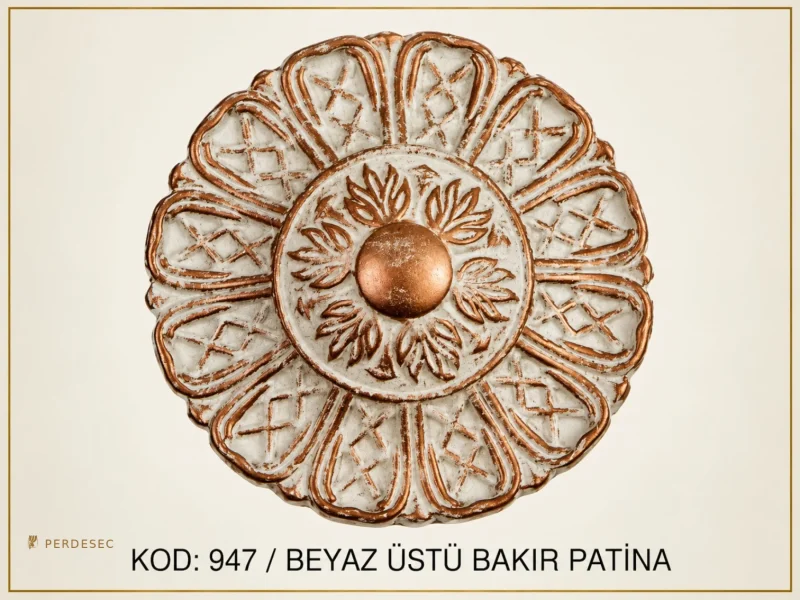 KOD :947 (Beyaz  Üstüne Bakır Patina)