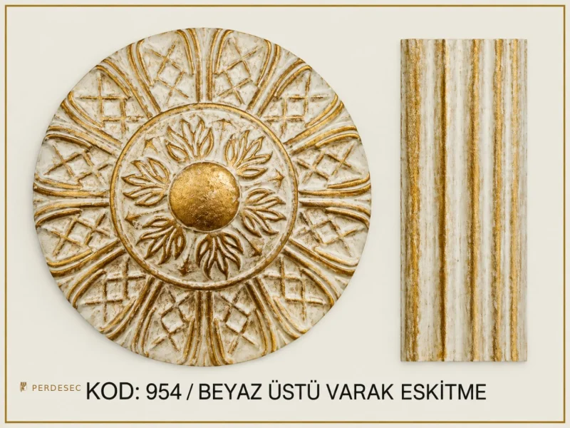 KOD :954 ( Beyaz Üstüne Varak Eskitme)