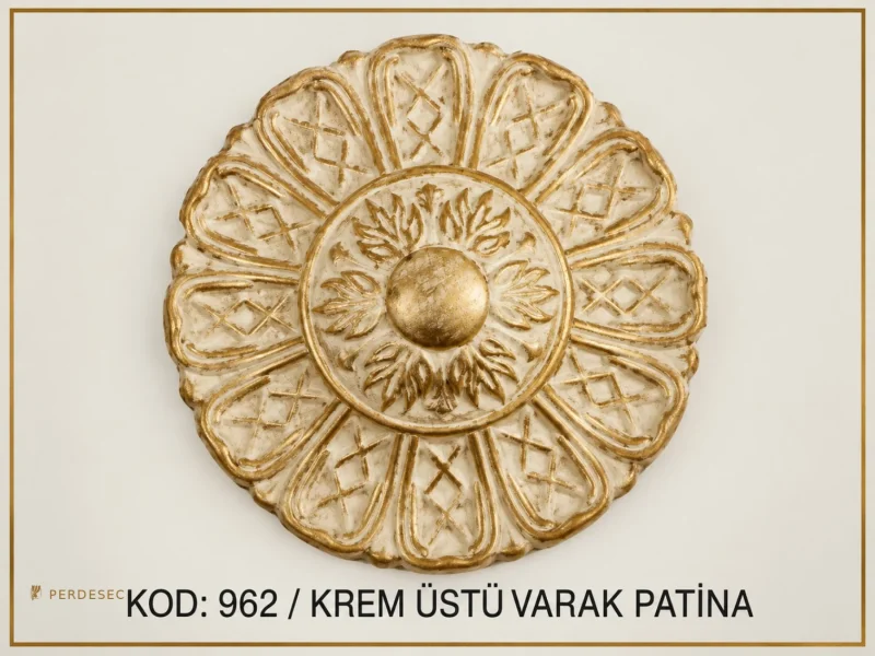KOD :962 (Krem Üstüne Varak Patina)