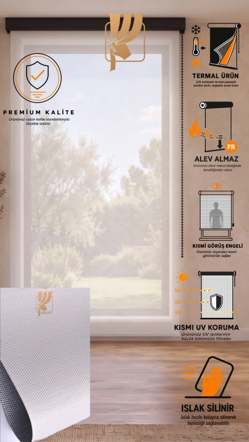 Krem Termal  Sunscreen Stor Perde | Alüminyum Kaplama